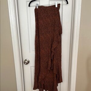 Leopard Print Wrap Maxi Skirt